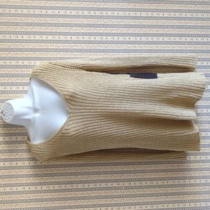 Crochet Knit Bohemian Sweater Beige Tan NWT M